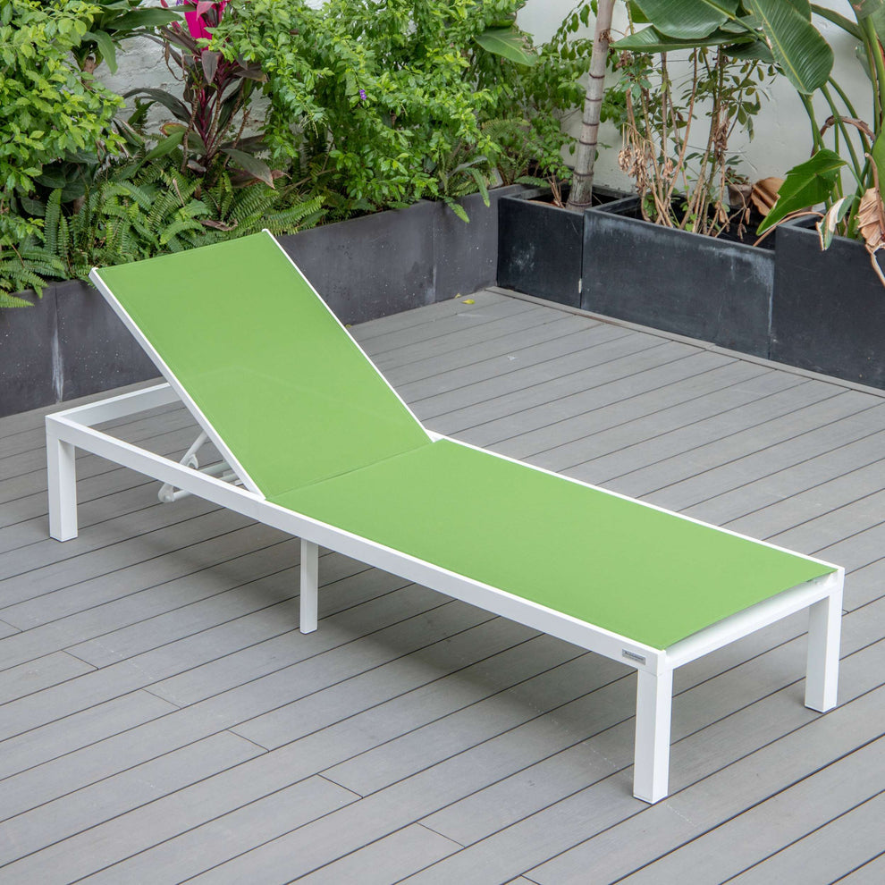 LeisureMod Marlin Modern White Aluminum Outdoor Patio Chaise Lounge Chair - MLWCF21-77BL | Outdoor Chaise Lounges | Modishstore - 72