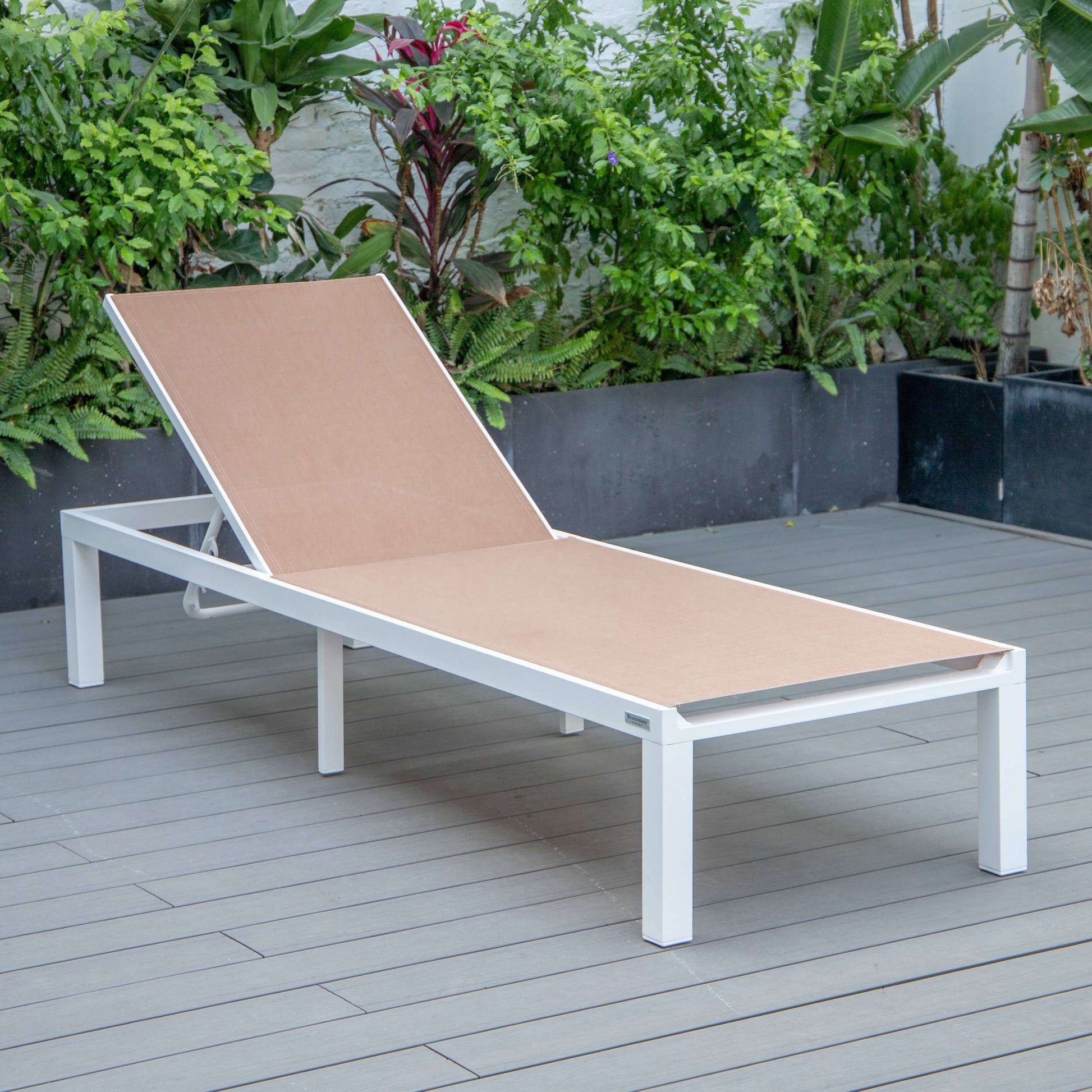 LeisureMod Marlin Modern White Aluminum Outdoor Patio Chaise Lounge Chair - MLWCF21-77BL | Outdoor Chaise Lounges | Modishstore - 85