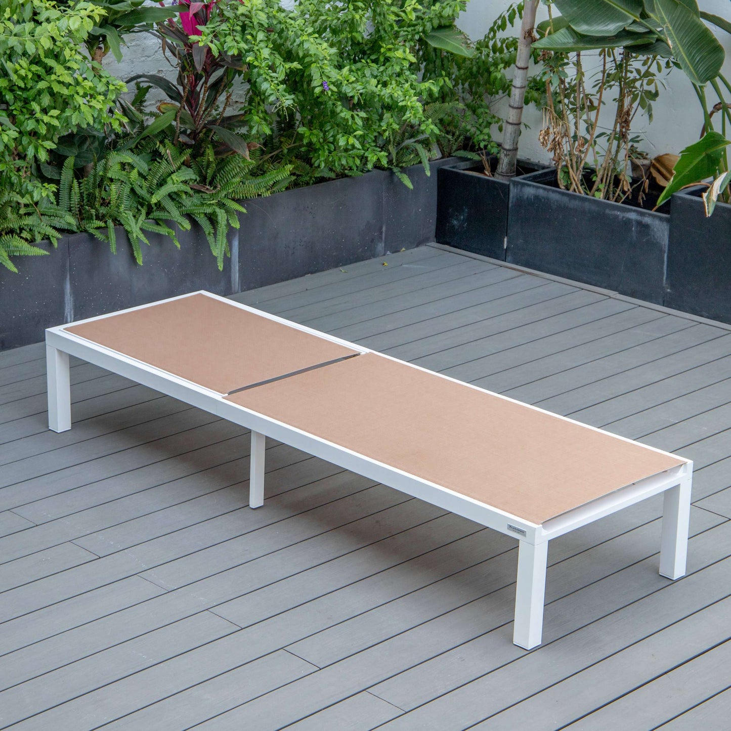 LeisureMod Marlin Modern White Aluminum Outdoor Patio Chaise Lounge Chair - MLWCF21-77BL | Outdoor Chaise Lounges | Modishstore - 86