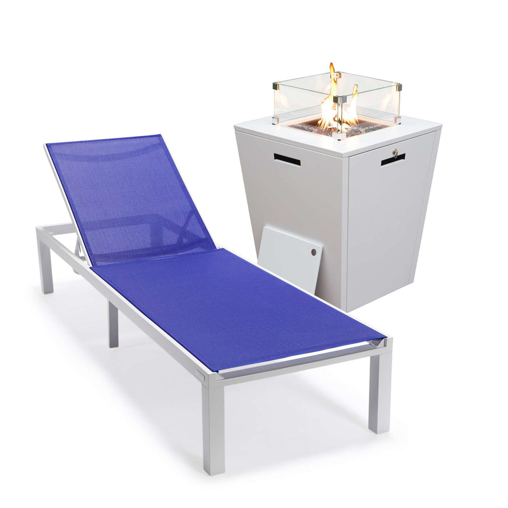 LeisureMod Marlin Modern White Aluminum Outdoor Patio Chaise Lounge Chair - MLWCF21-77BL | Outdoor Chaise Lounges | Modishstore - 107