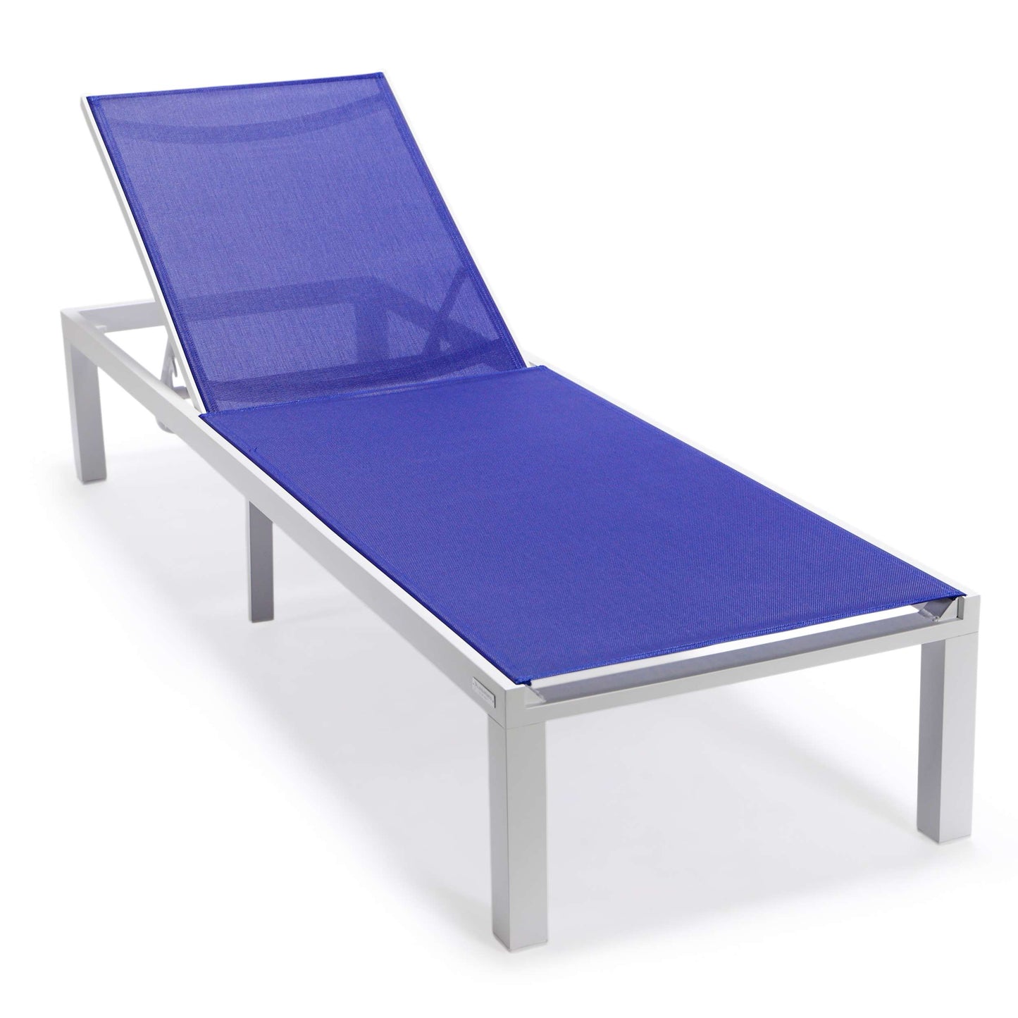 LeisureMod Marlin Modern White Aluminum Outdoor Patio Chaise Lounge Chair - MLWCF21-77BL | Outdoor Chaise Lounges | Modishstore - 115