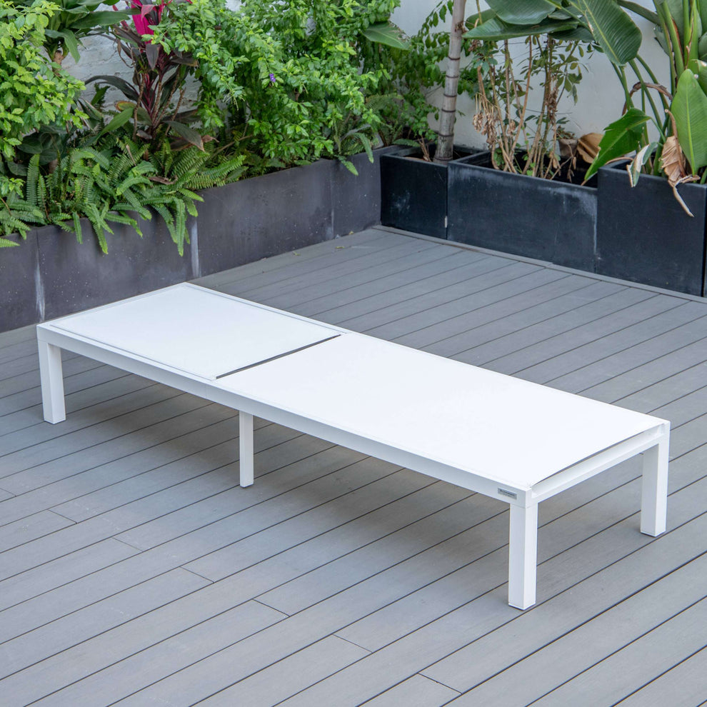 LeisureMod Marlin Modern White Aluminum Outdoor Patio Chaise Lounge Chair - MLWCF21-77BL | Outdoor Chaise Lounges | Modishstore - 131