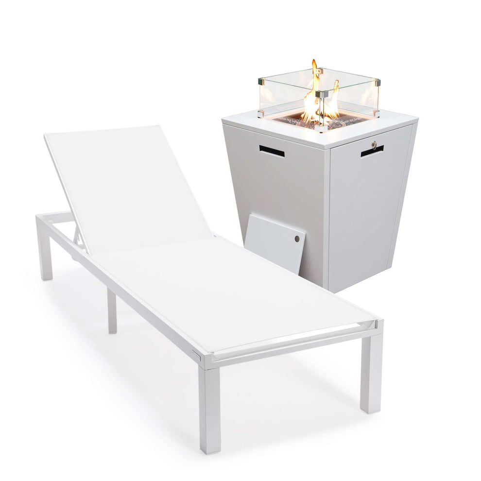 LeisureMod Marlin Modern White Aluminum Outdoor Patio Chaise Lounge Chair - MLWCF21-77BL | Outdoor Chaise Lounges | Modishstore - 130