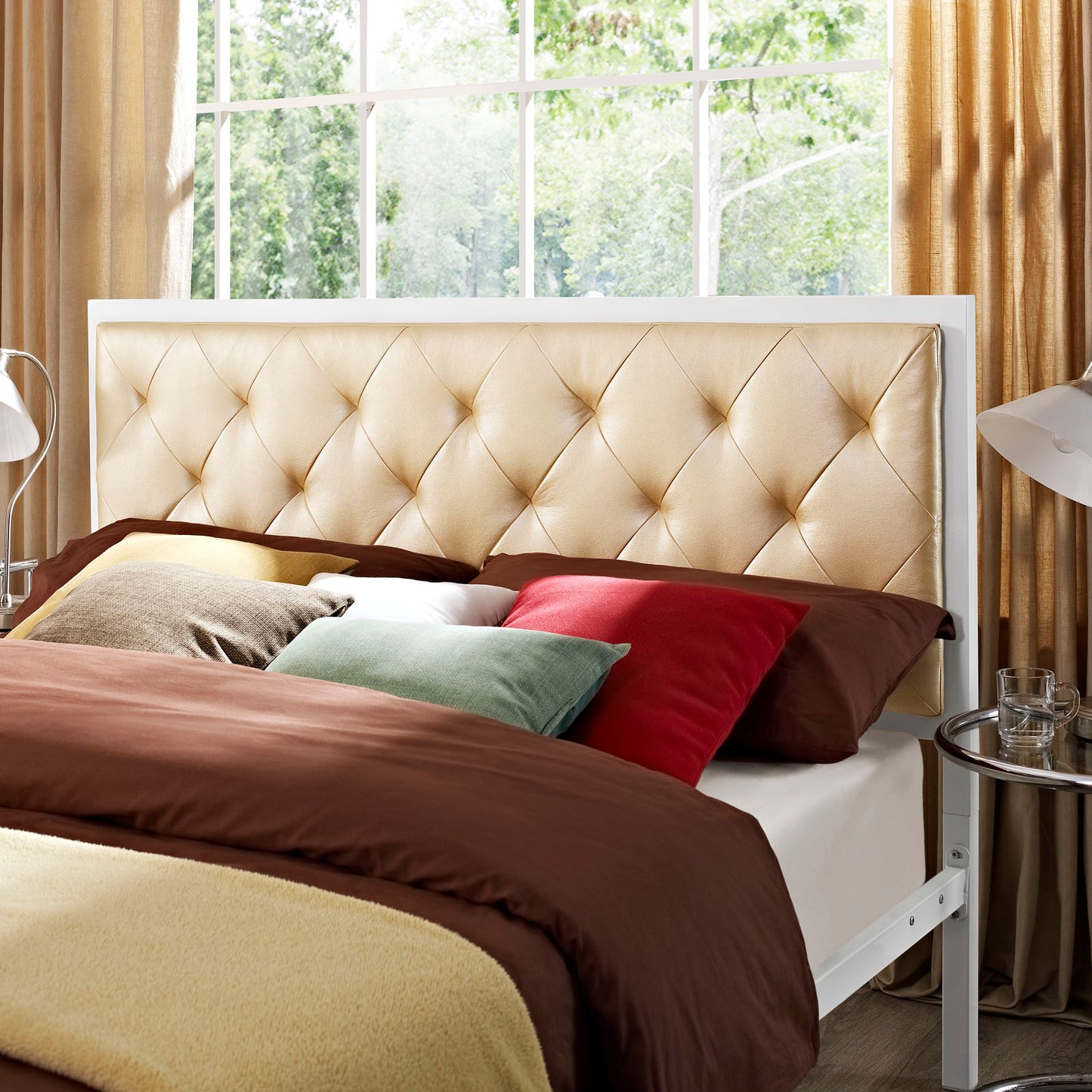 Mia Vinyl Queen Bed by Modway | Beds | Modishstore - 7