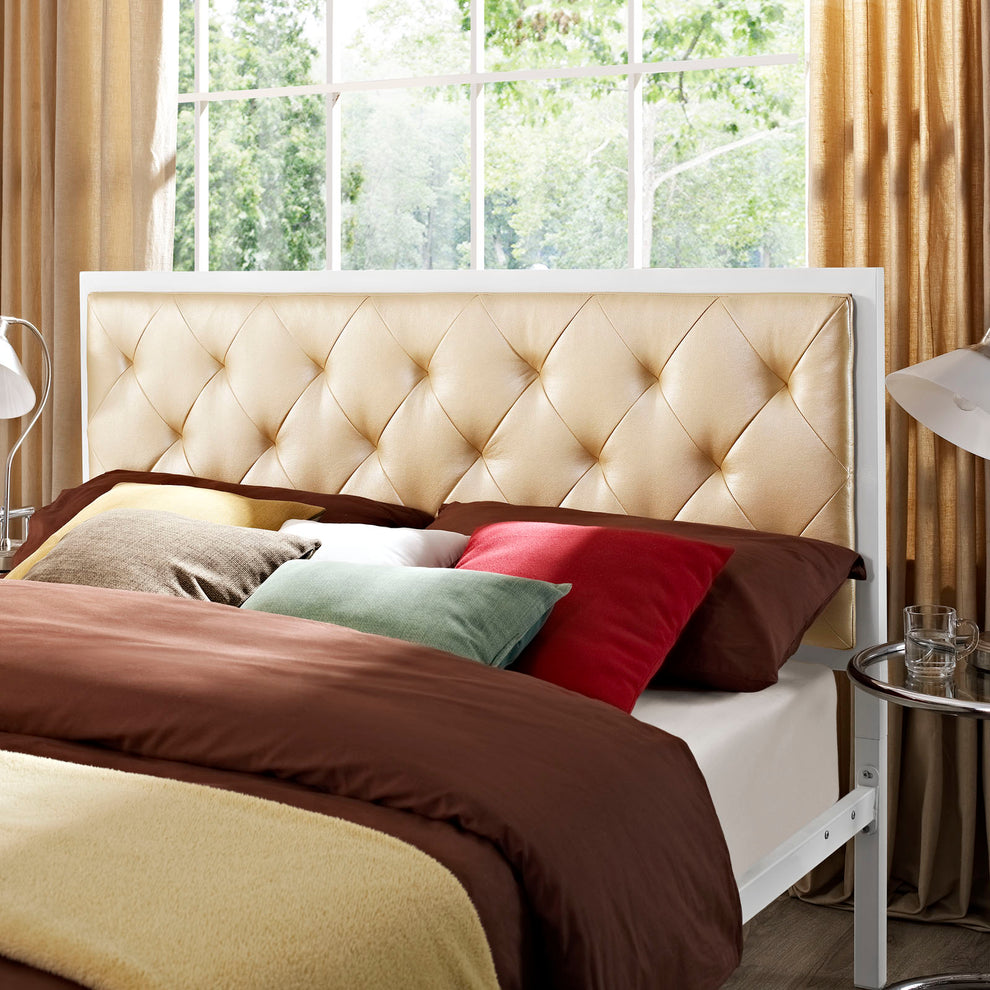 Mia Vinyl Queen Bed by Modway | Beds | Modishstore - 7