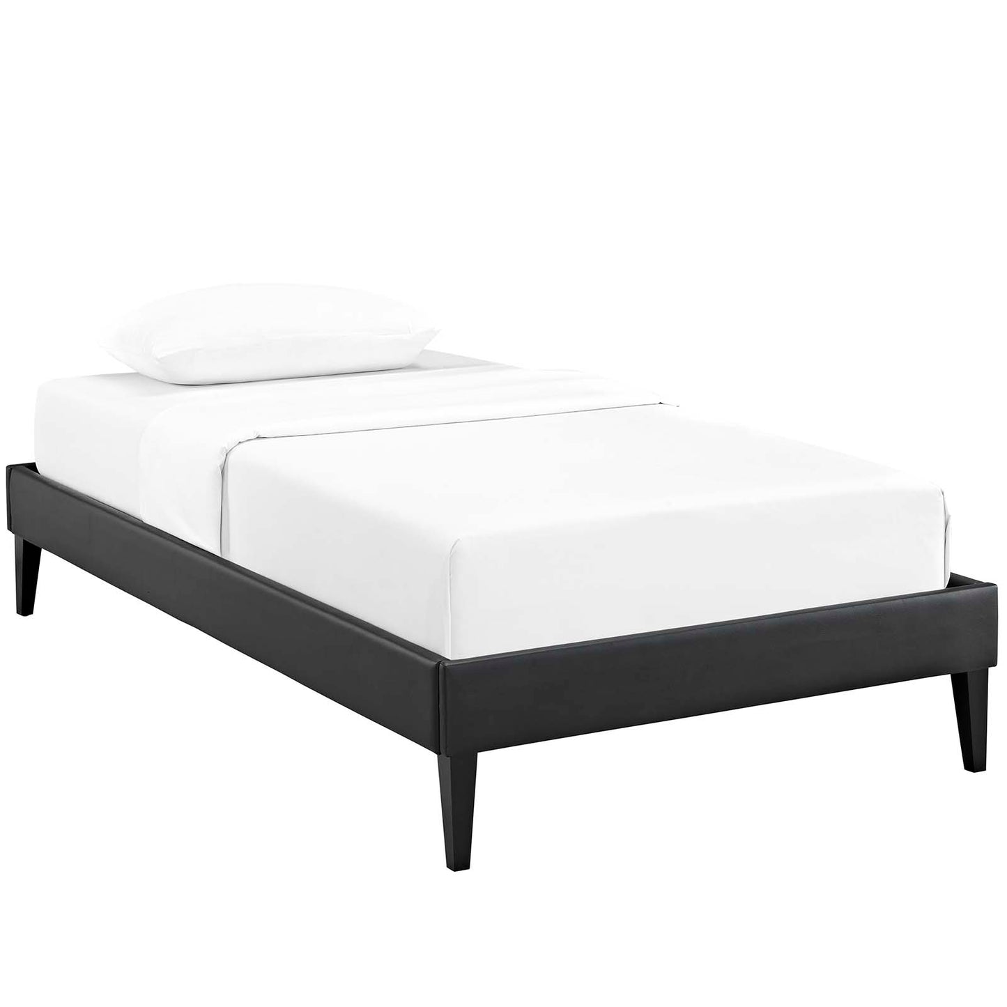 Sharon Vinyl Twin Bed Frame with Squared Tapered Legs by Modway | Beds | Modishstore - 2