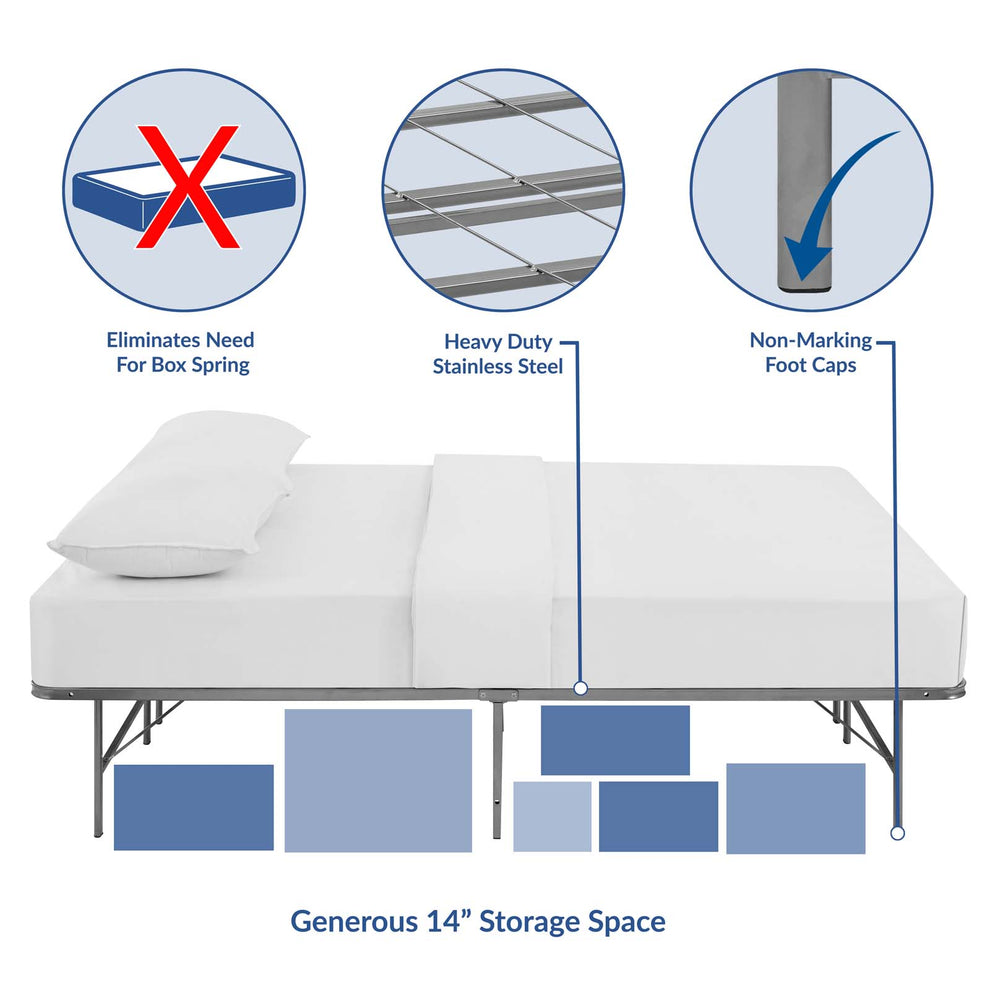 Modway Horizon Queen Stainless Steel Bed Frame - MOD-5429 | Beds | Modishstore - 36