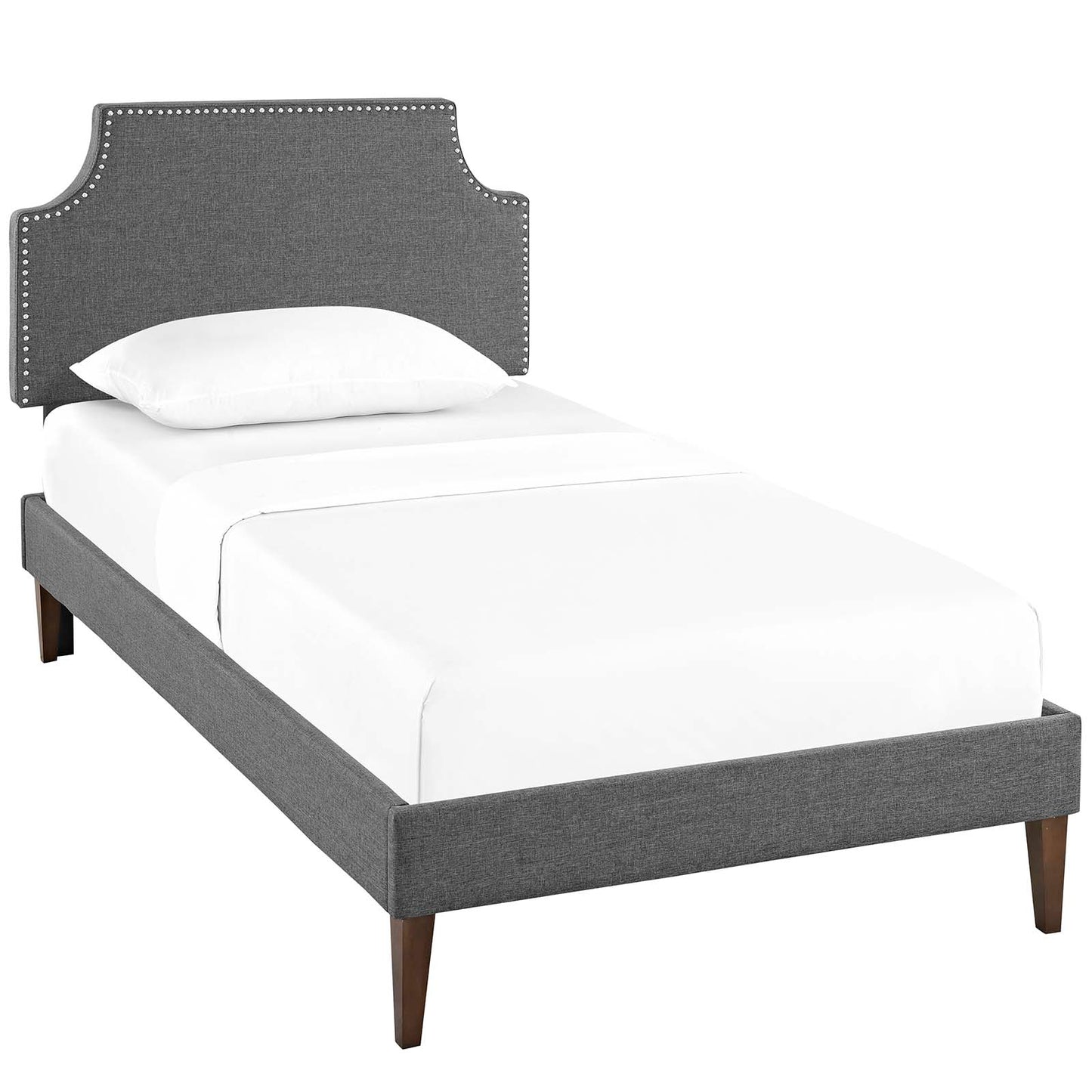 Laura Fabric Twin Platform Bed with Squared Tapered Legs by Modway | Beds | Modishstore - 2