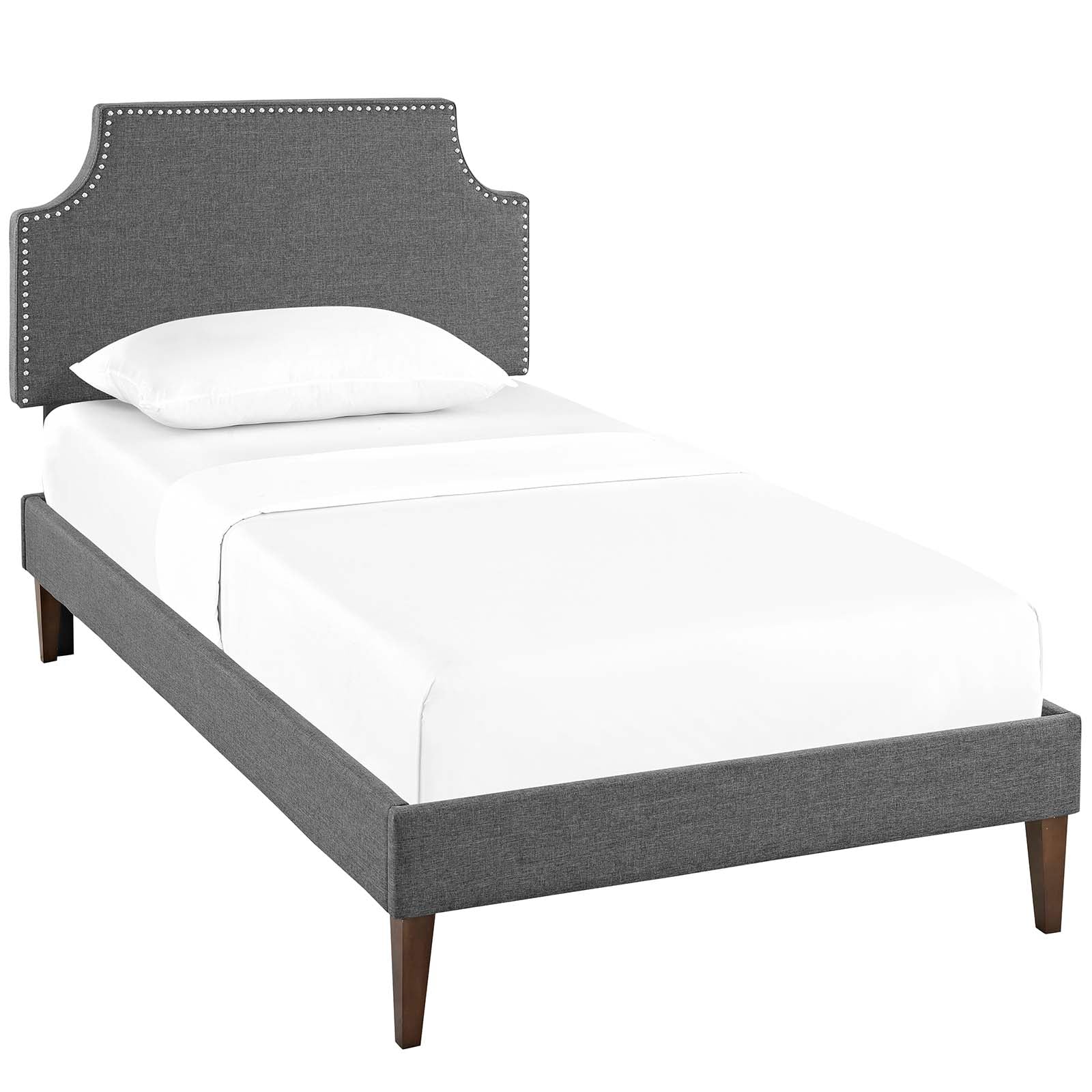 Laura Fabric Twin Platform Bed with Squared Tapered Legs by Modway | Beds | Modishstore - 2