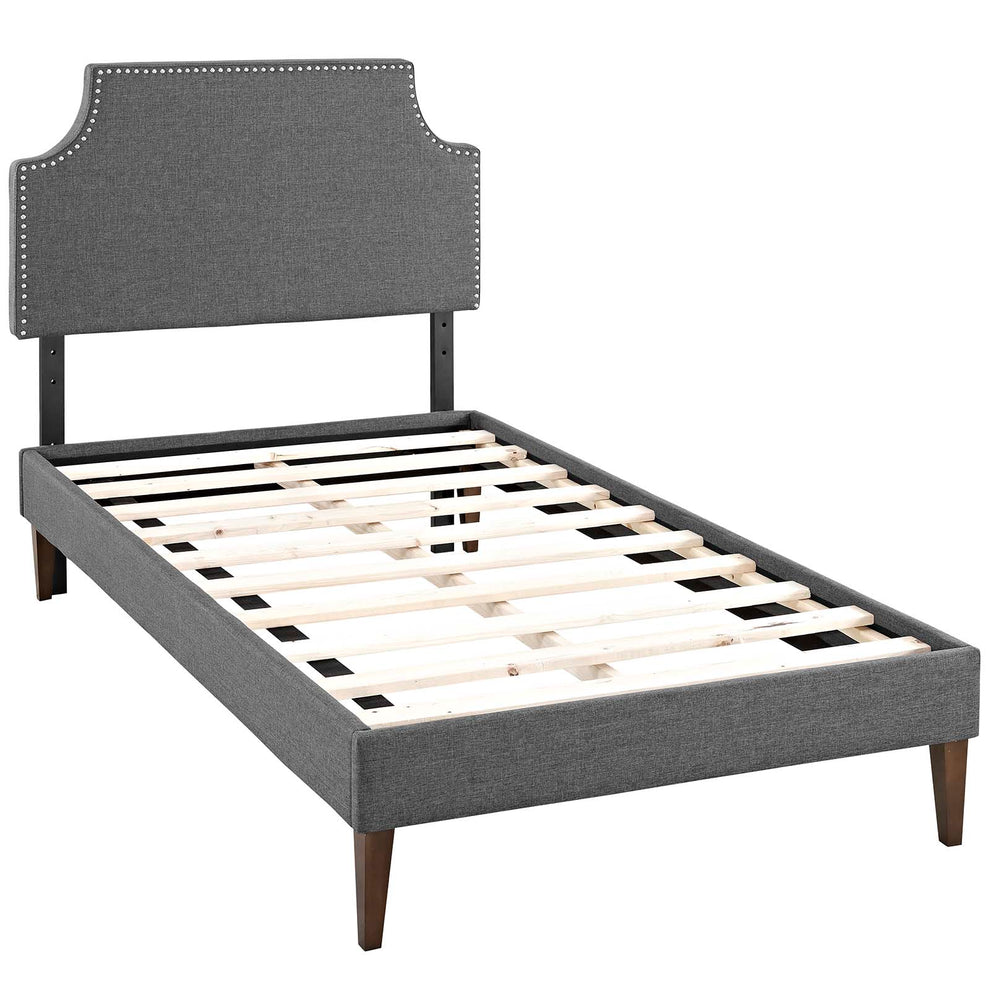 Laura Fabric Twin Platform Bed with Squared Tapered Legs by Modway | Beds | Modishstore - 3