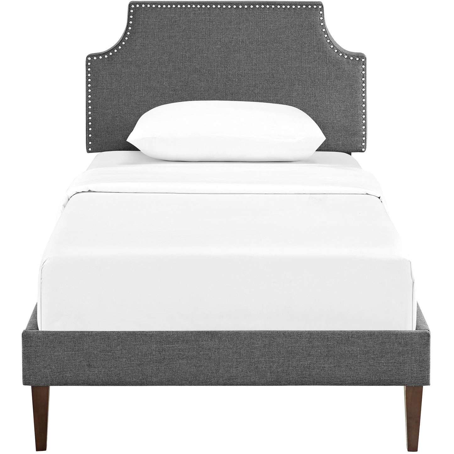 Laura Fabric Twin Platform Bed with Squared Tapered Legs by Modway | Beds | Modishstore - 5