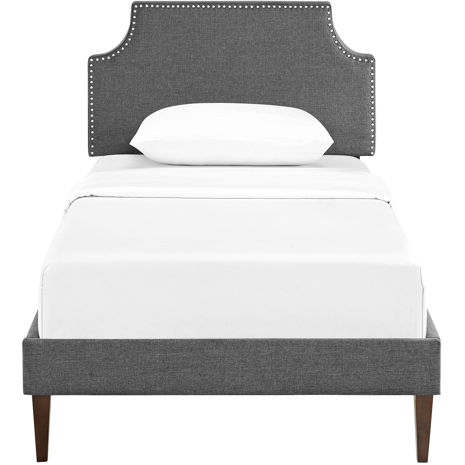Laura Fabric Twin Platform Bed with Squared Tapered Legs by Modway | Beds | Modishstore - 5