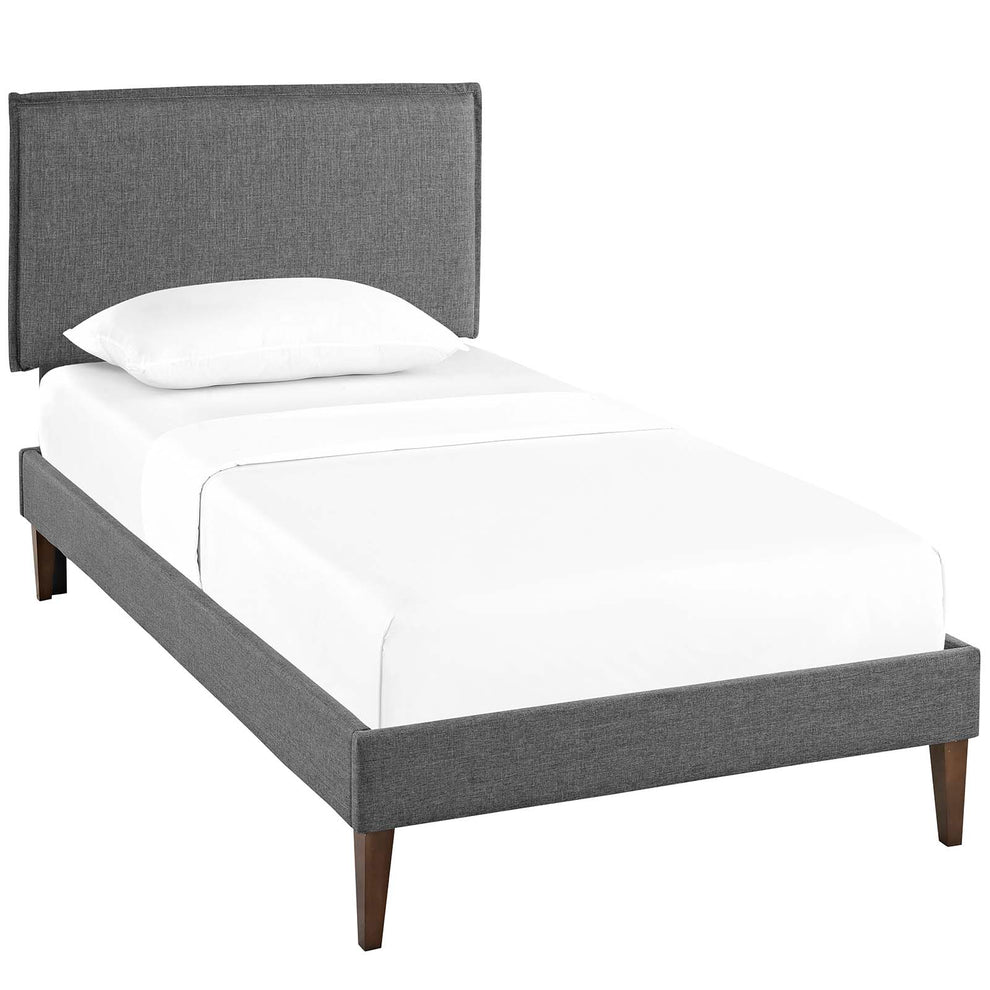 Camille Fabric Twin Platform Bed with Squared Tapered Legs by Modway | Beds | Modishstore - 2