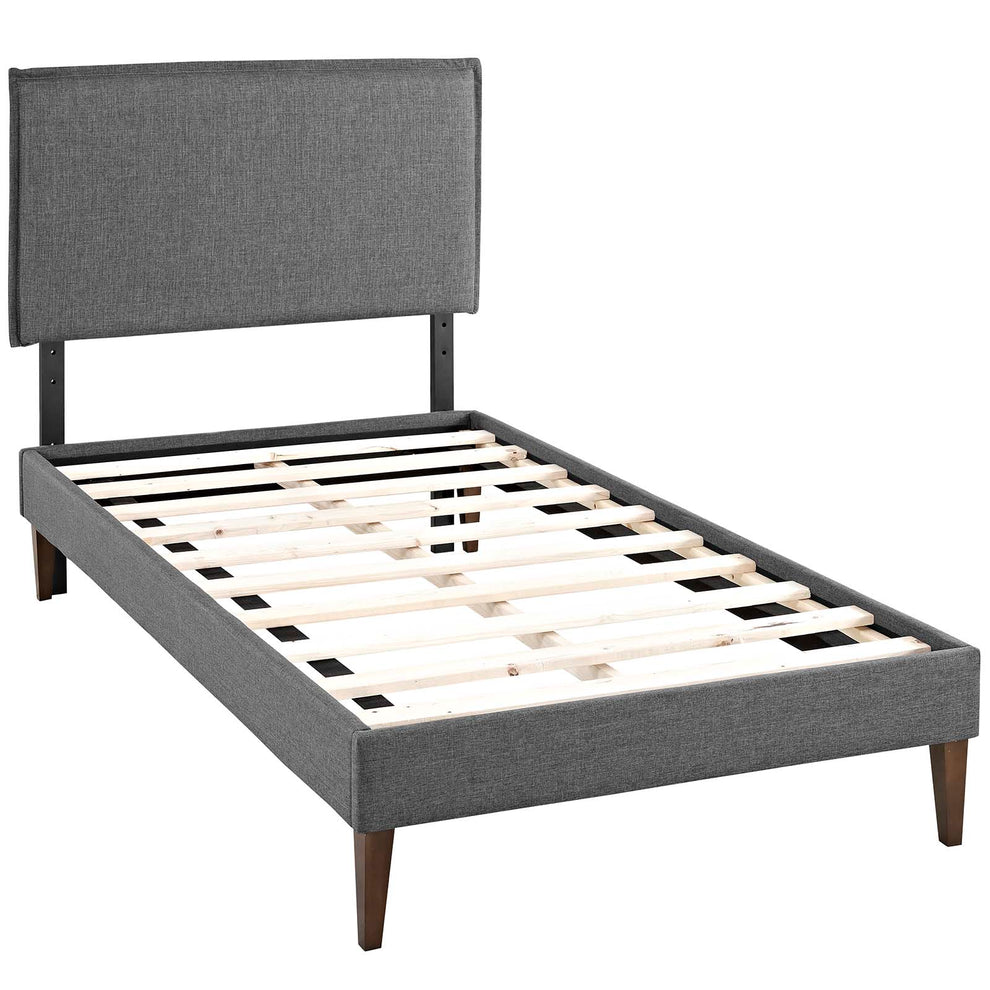 Camille Fabric Twin Platform Bed with Squared Tapered Legs by Modway | Beds | Modishstore - 3