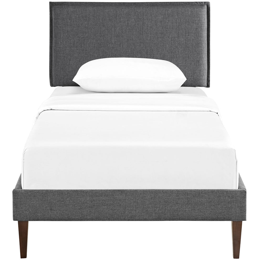 Camille Fabric Twin Platform Bed with Squared Tapered Legs by Modway | Beds | Modishstore - 5