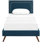 Modway Jessamine Fabric Twin Platform Bed with Round Splayed Legs