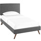 Camille Fabric Twin Platform Bed with Round Splayed Legs by Modway | Beds | Modishstore - 2