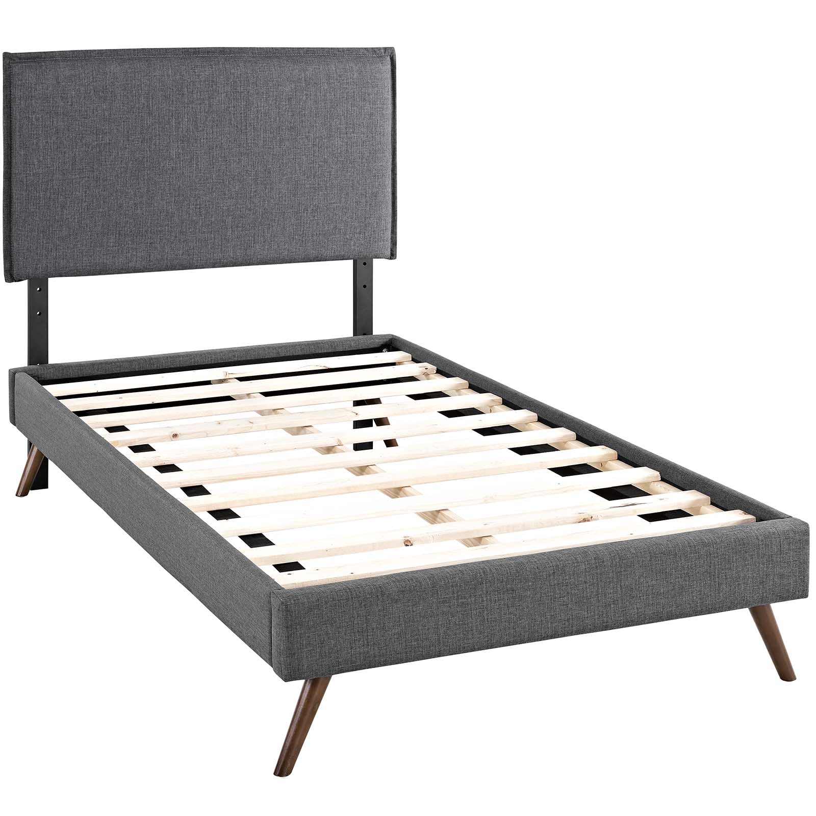 Camille Fabric Twin Platform Bed with Round Splayed Legs by Modway | Beds | Modishstore - 3