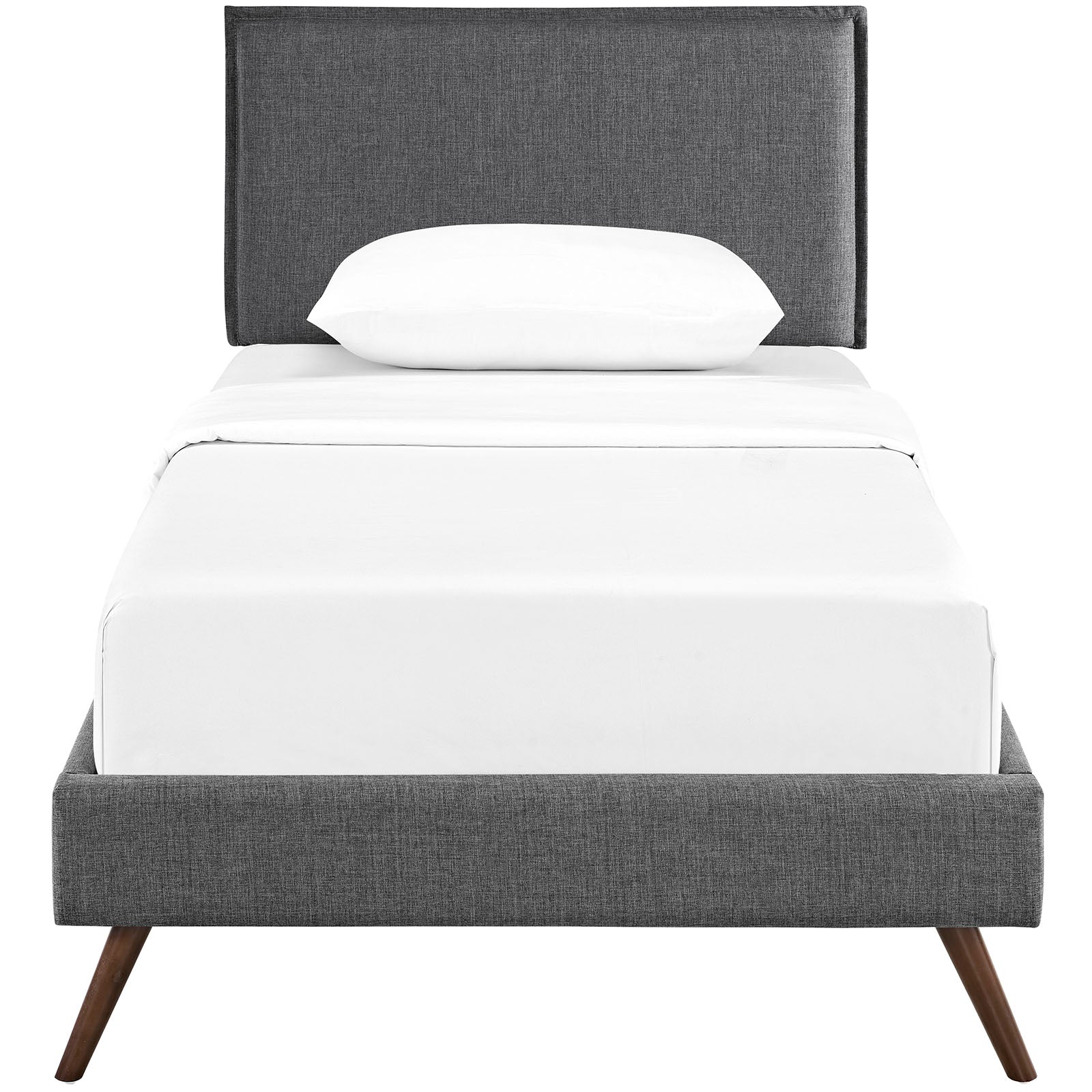 Camille Fabric Twin Platform Bed with Round Splayed Legs by Modway | Beds | Modishstore - 5