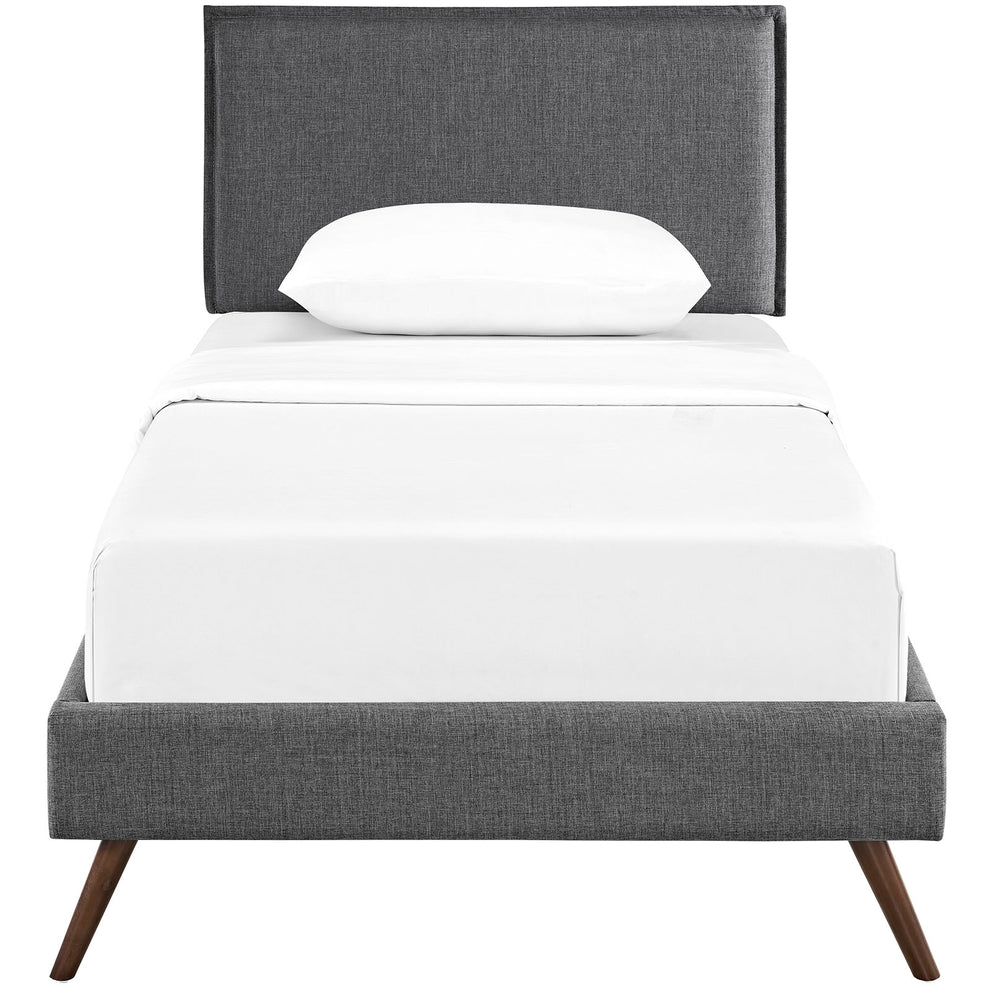Camille Fabric Twin Platform Bed with Round Splayed Legs by Modway | Beds | Modishstore - 5