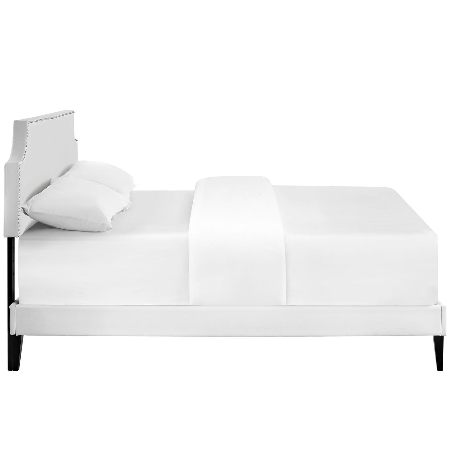 Laura Vinyl Queen Platform Bed with Squared Tapered Legs by Modway | Beds | Modishstore - 4