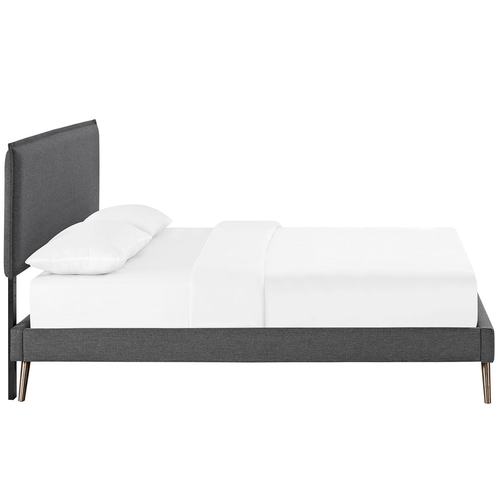 Camille Fabric Queen Platform Bed with Round Splayed Legs by Modway | Beds | Modishstore - 4