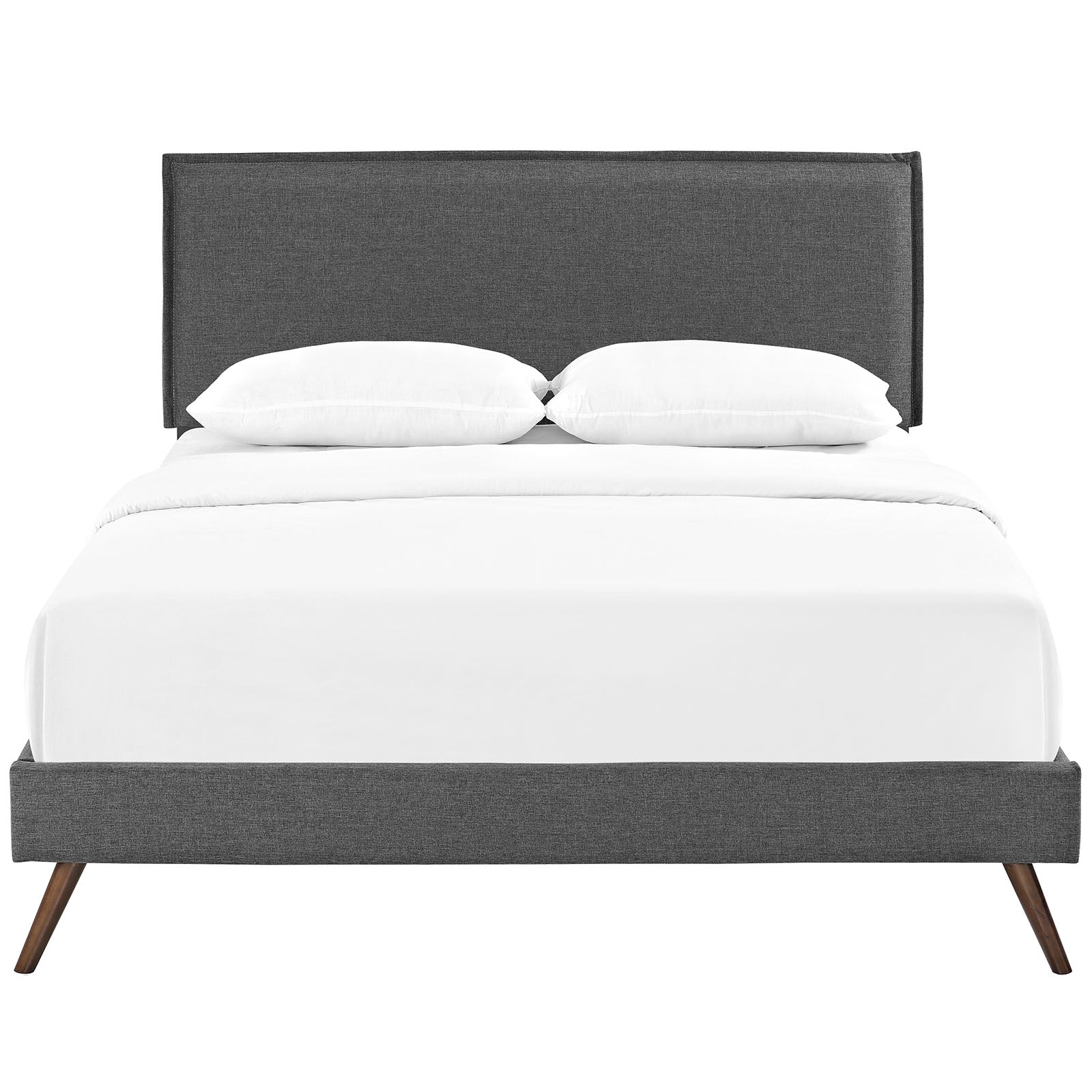 Camille Fabric Queen Platform Bed with Round Splayed Legs by Modway | Beds | Modishstore - 5