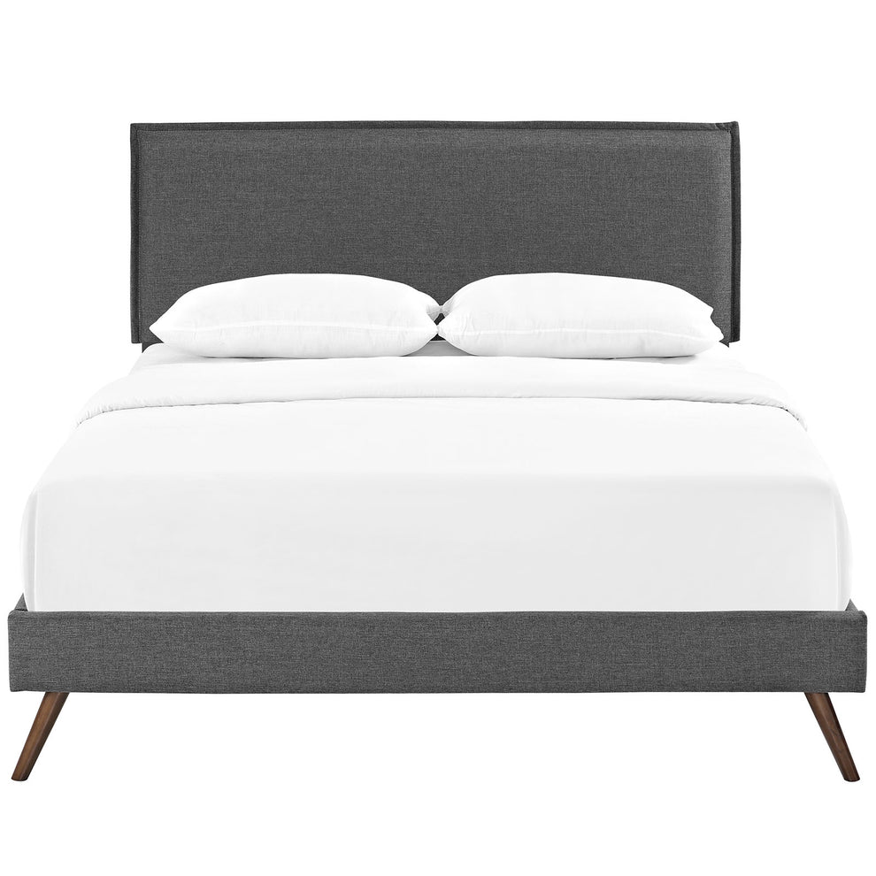 Camille Fabric Queen Platform Bed with Round Splayed Legs by Modway | Beds | Modishstore - 5