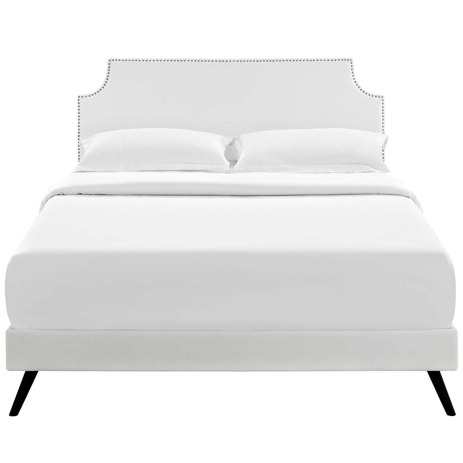 Laura Vinyl Full Platform Bed with Round Splayed Legs by Modway | Beds | Modishstore - 5