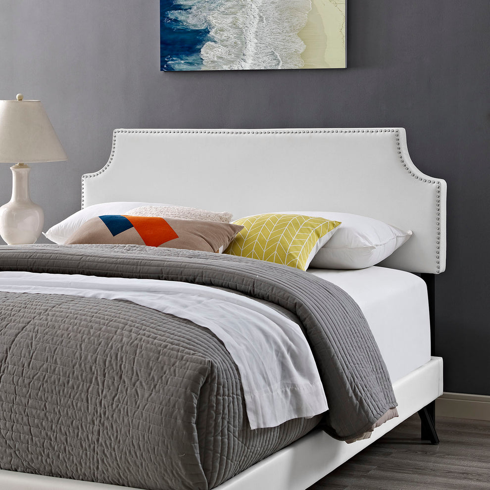 Laura Vinyl Full Platform Bed with Round Splayed Legs by Modway | Beds | Modishstore - 7