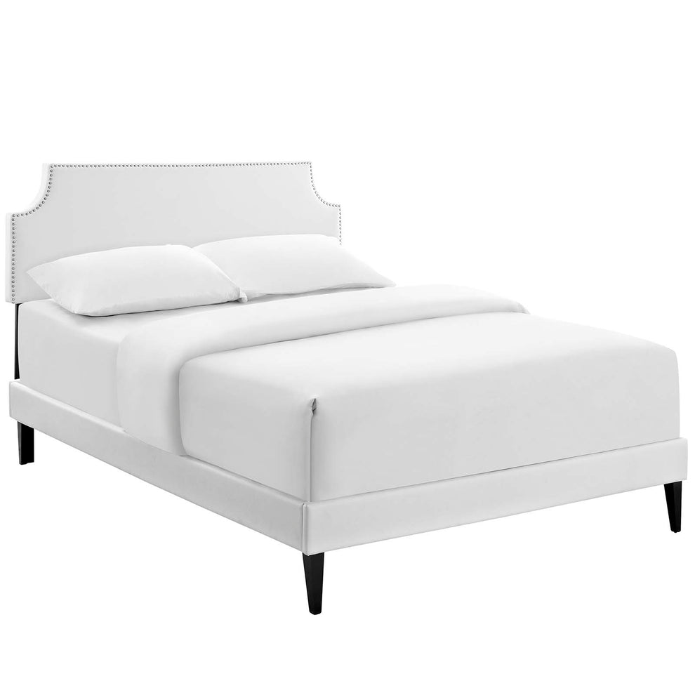 Laura Vinyl Full Platform Bed with Squared Tapered Legs by Modway | Beds | Modishstore - 2