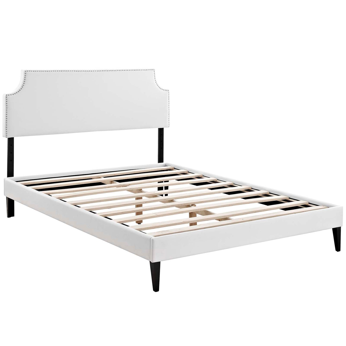 Laura Vinyl Full Platform Bed with Squared Tapered Legs by Modway | Beds | Modishstore - 3