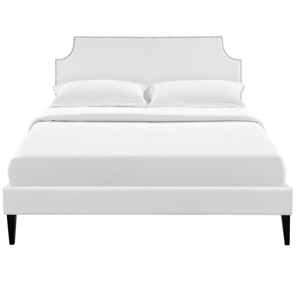 Laura Vinyl Full Platform Bed with Squared Tapered Legs by Modway | Beds | Modishstore - 5