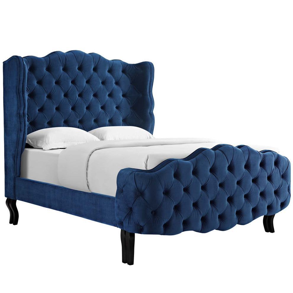 Modway Violette Queen Tufted Wingback Performance Velvet Platform Bed - MOD-5804 | Beds | Modishstore - 10