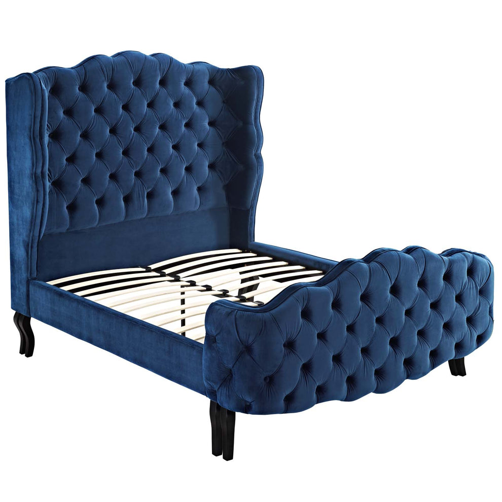 Modway Violette Queen Tufted Wingback Performance Velvet Platform Bed - MOD-5804 | Beds | Modishstore - 11