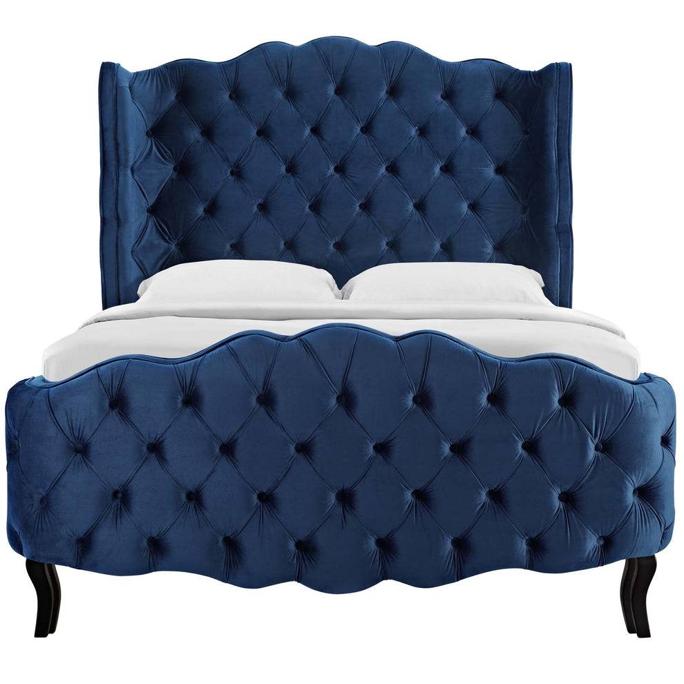 Modway Violette Queen Tufted Wingback Performance Velvet Platform Bed - MOD-5804 | Beds | Modishstore - 9