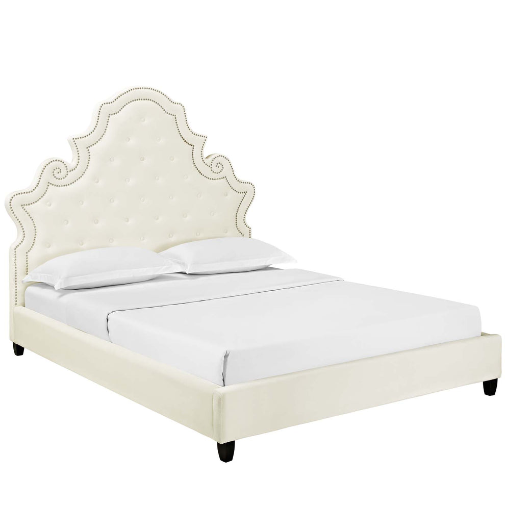 Modway Valentina Queen Tufted Nailhead Performance Velvet Platform Bed - MOD-5808 | Beds | Modishstore - 16