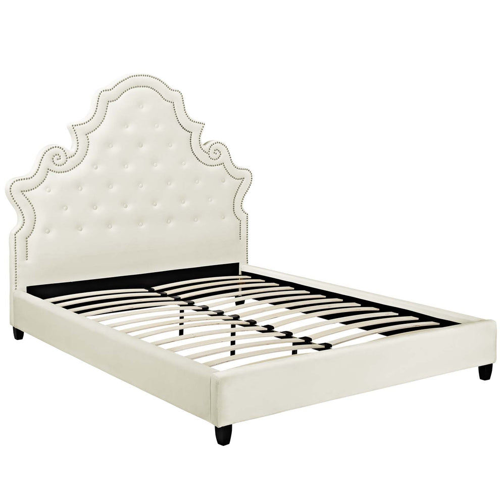 Modway Valentina Queen Tufted Nailhead Performance Velvet Platform Bed - MOD-5808 | Beds | Modishstore - 17