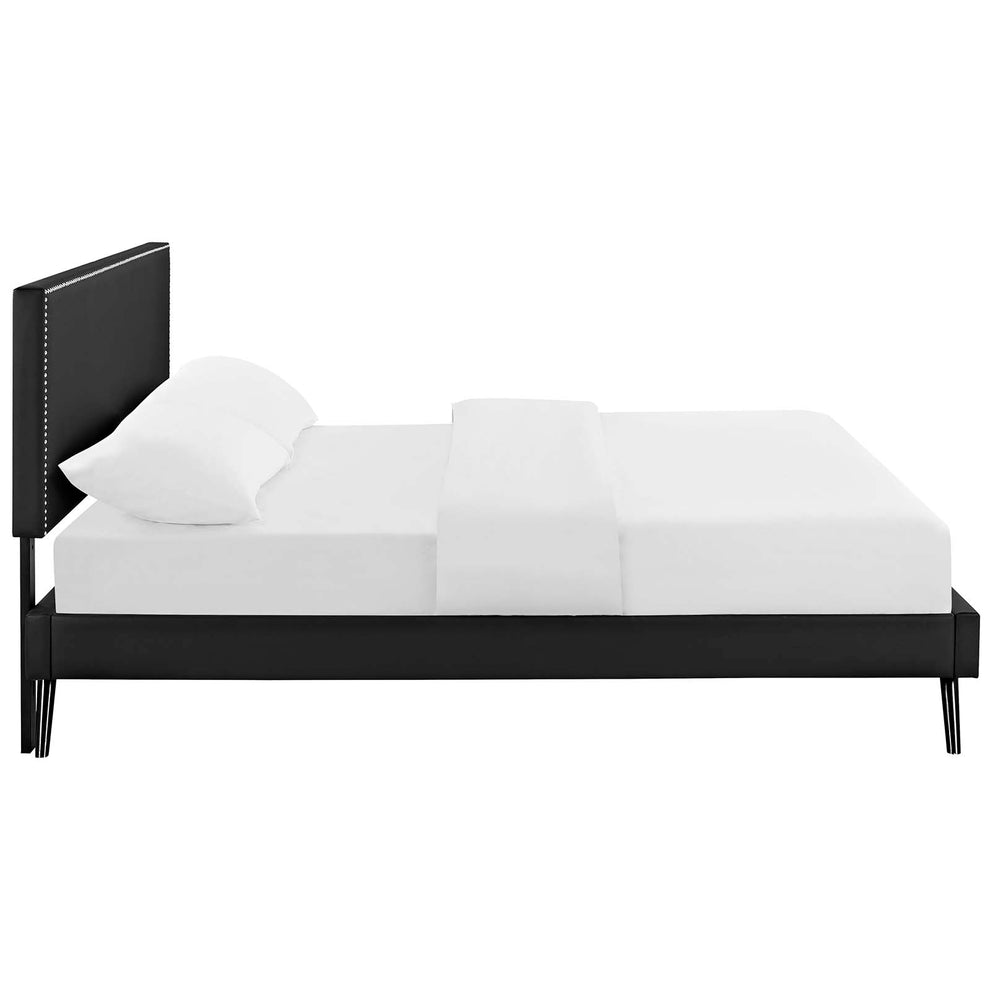 Macie King Vinyl Platform Bed With Round Splayed Legs By Modway - MOD-5964 | Beds | Modishstore - 10