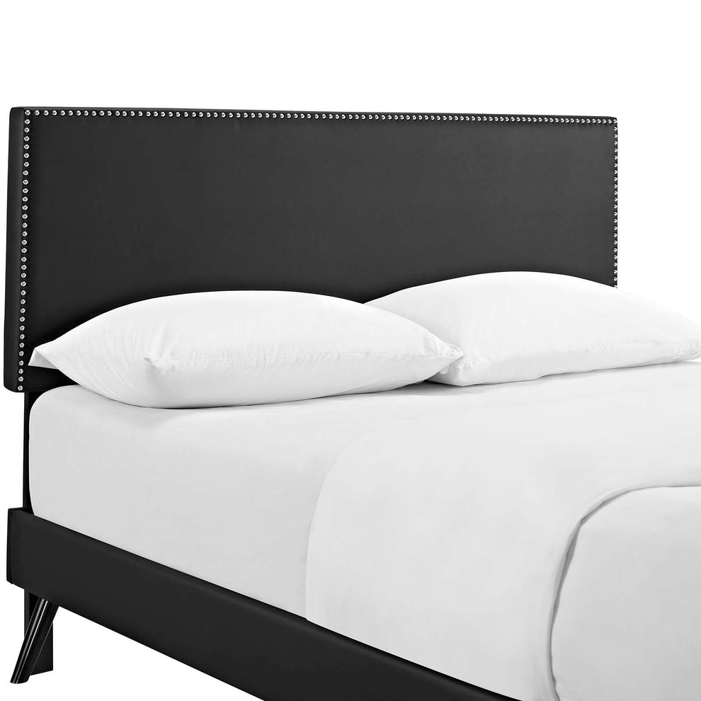 Macie King Vinyl Platform Bed With Round Splayed Legs By Modway - MOD-5964 | Beds | Modishstore - 14