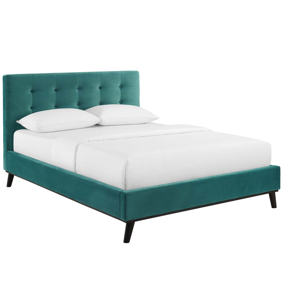 Modway McKenzie Queen Biscuit Tufted Performance Velvet Platform Bed - MOD-6006 | Beds | Modishstore - 18