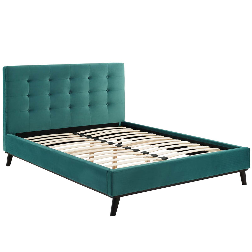 Modway McKenzie Queen Biscuit Tufted Performance Velvet Platform Bed - MOD-6006 | Beds | Modishstore - 19