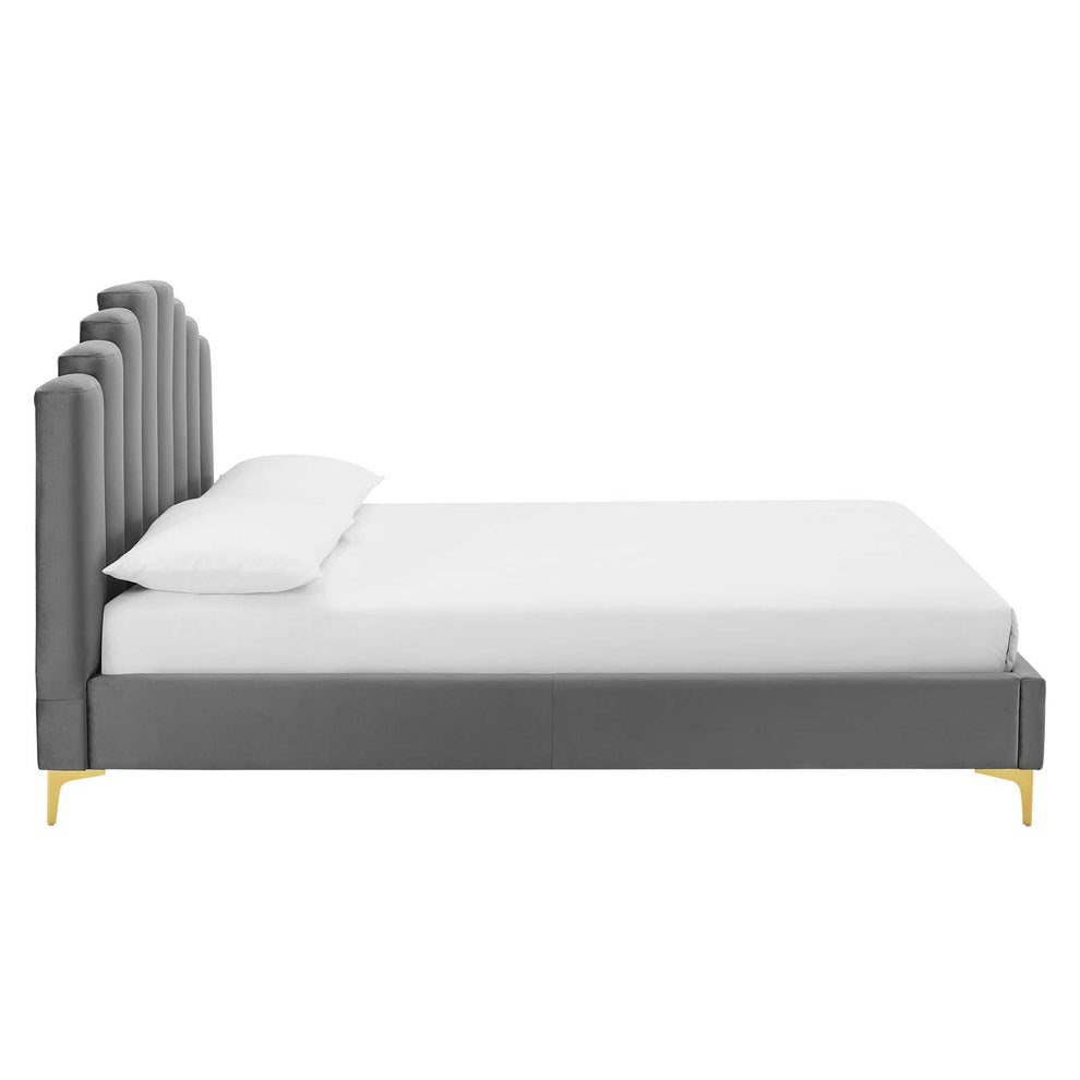 Modway Olivia Queen Performance Velvet Platform Bed - MOD-6280 | Beds | Modishstore - 16