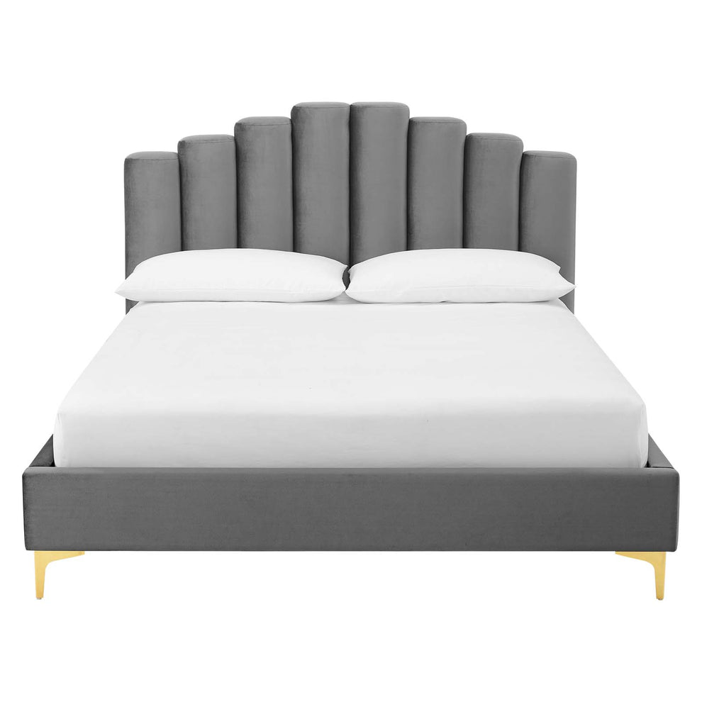 Modway Olivia Queen Performance Velvet Platform Bed - MOD-6280 | Beds | Modishstore - 17