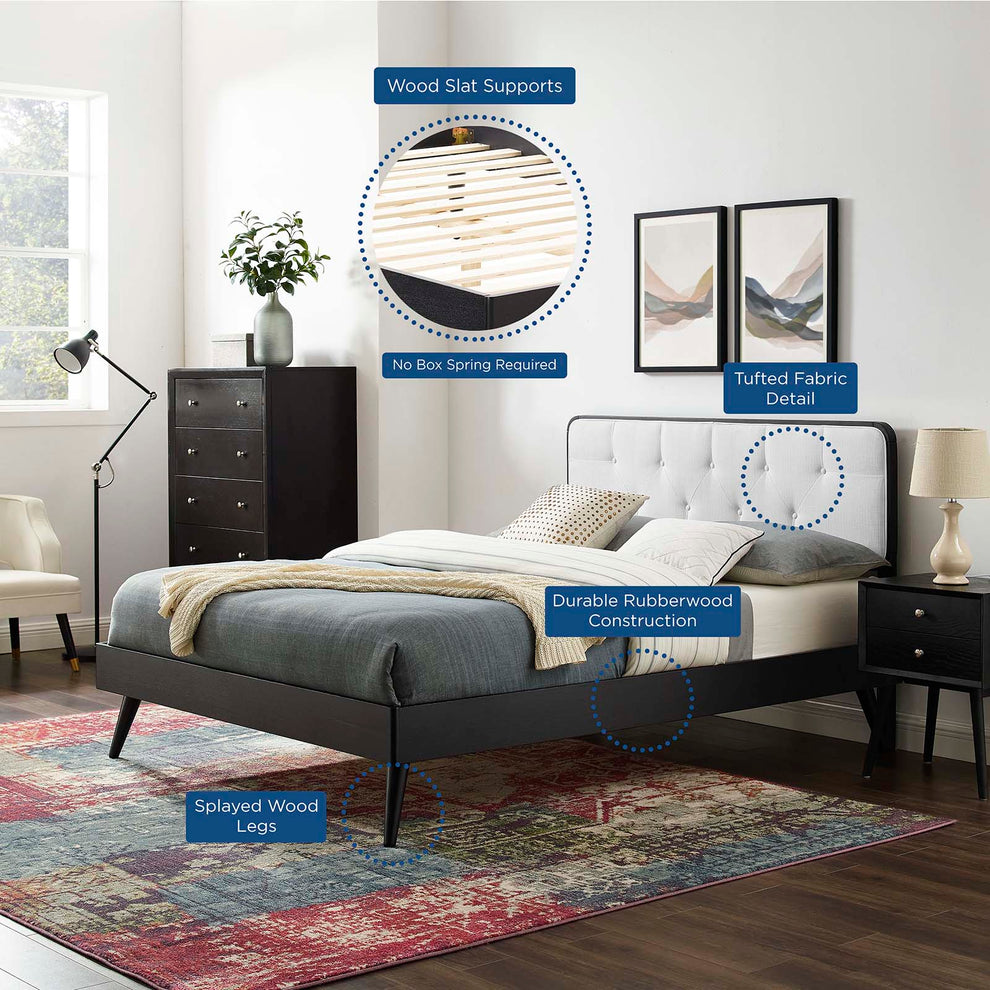 Modway Bridgette Full Wood Platform Bed With Splayed Legs - MOD-6646 | Beds | Modishstore - 17