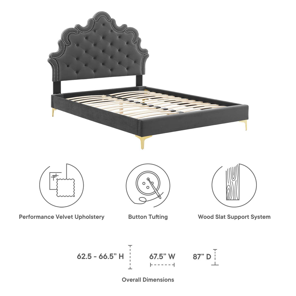 Sasha Button-Tufted Performance Velvet Full Bed By Modway - MOD-6802 | Beds | Modishstore - 34
