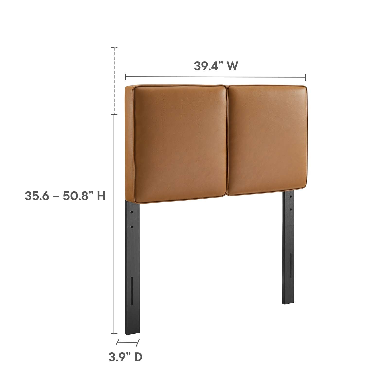 Modway Lindee Vegan Leather Twin Faux Headboard with Upholstered â