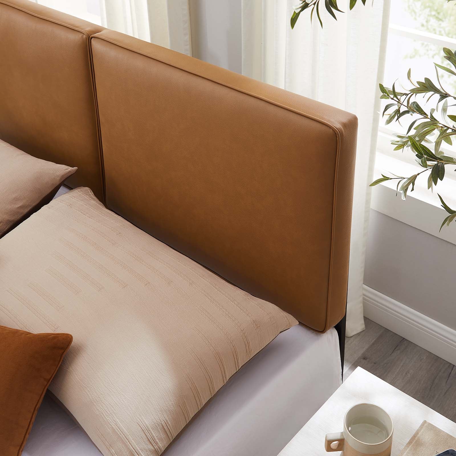 Modway Lindee Vegan Leather King Faux Headboard with Upholstered â Modway Lindee Vegan Leather King Faux Headboard with Upholstered â