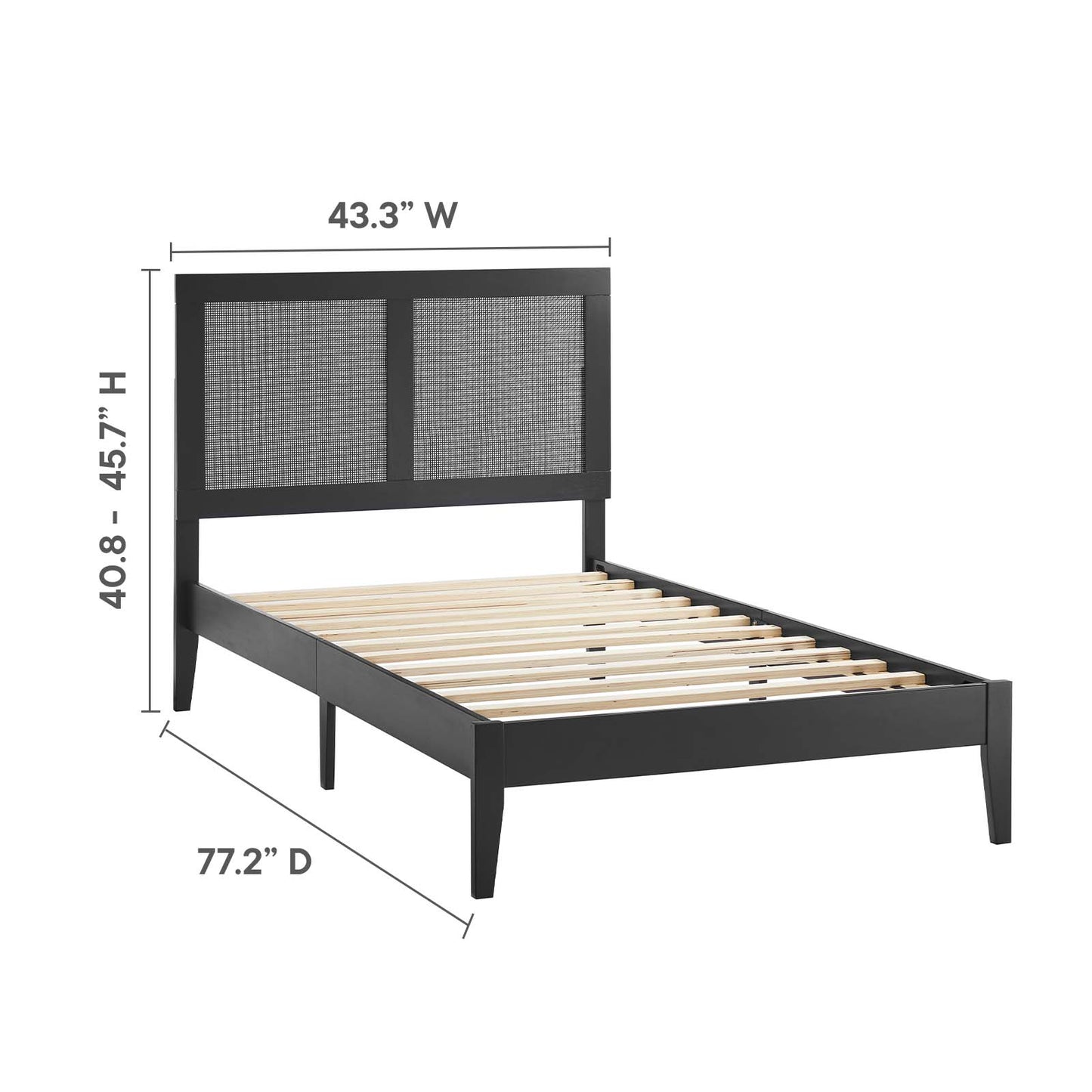 Sirocco Rattan and Wood Twin Platform Bed By Modway - MOD-7152 | Beds | Modishstore - 3