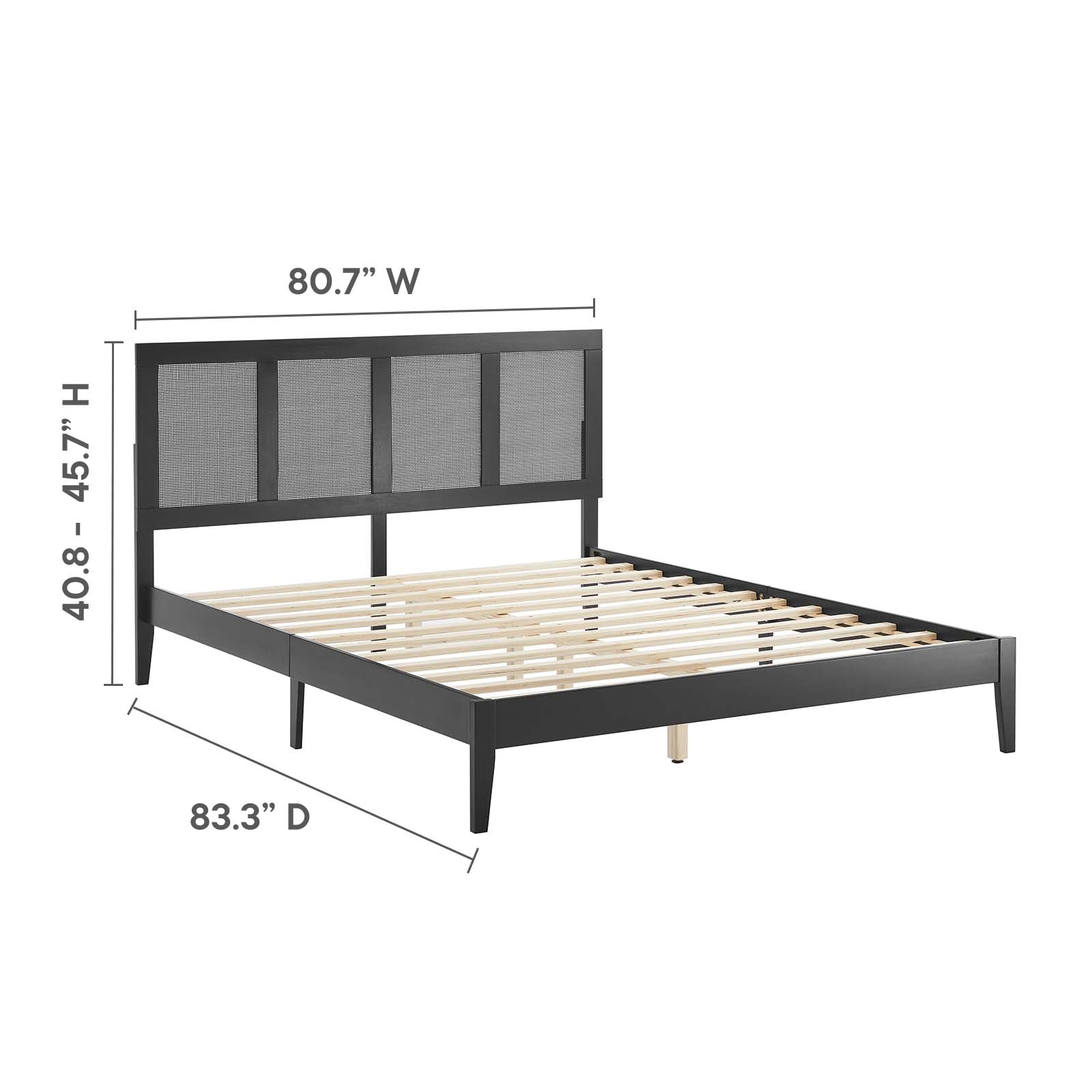 Sirocco Rattan and Wood King Platform Bed By Modway - MOD-7155 | Beds | Modishstore - 3